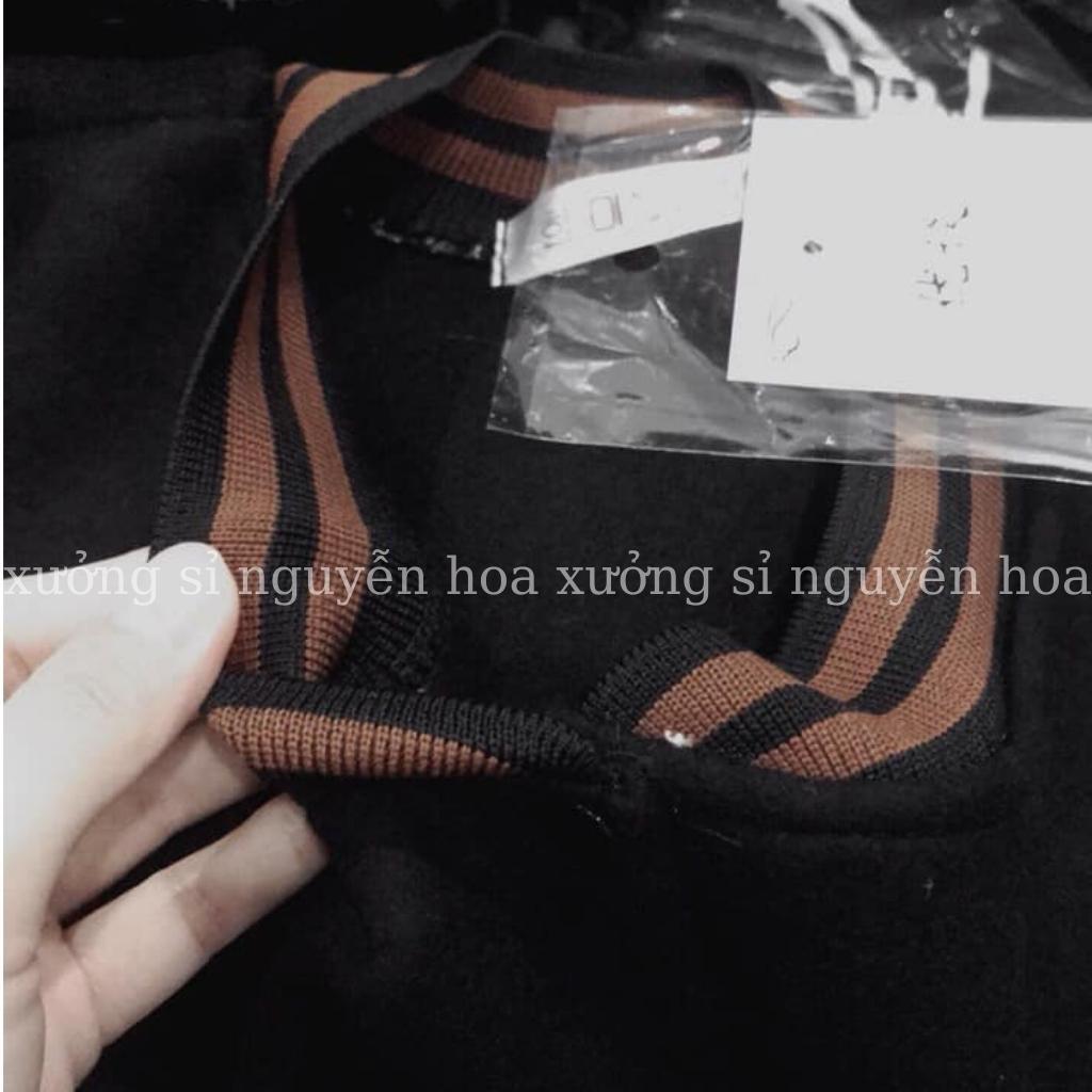 Áo khoác bomber phối tay da nâu trái tim form dáng rộng unisex nam nữ mặc được bao ngầu bao chất