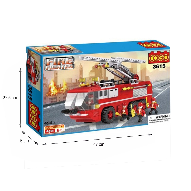 Đồ Chơi Lắp Ráp Phát Triển Trí Tuệ - Xe Cứu Hỏa COGO No.3615