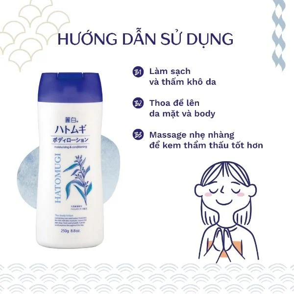 Combo 2 Sữa dưỡng thể làm sáng da hatomugi 250g/chai