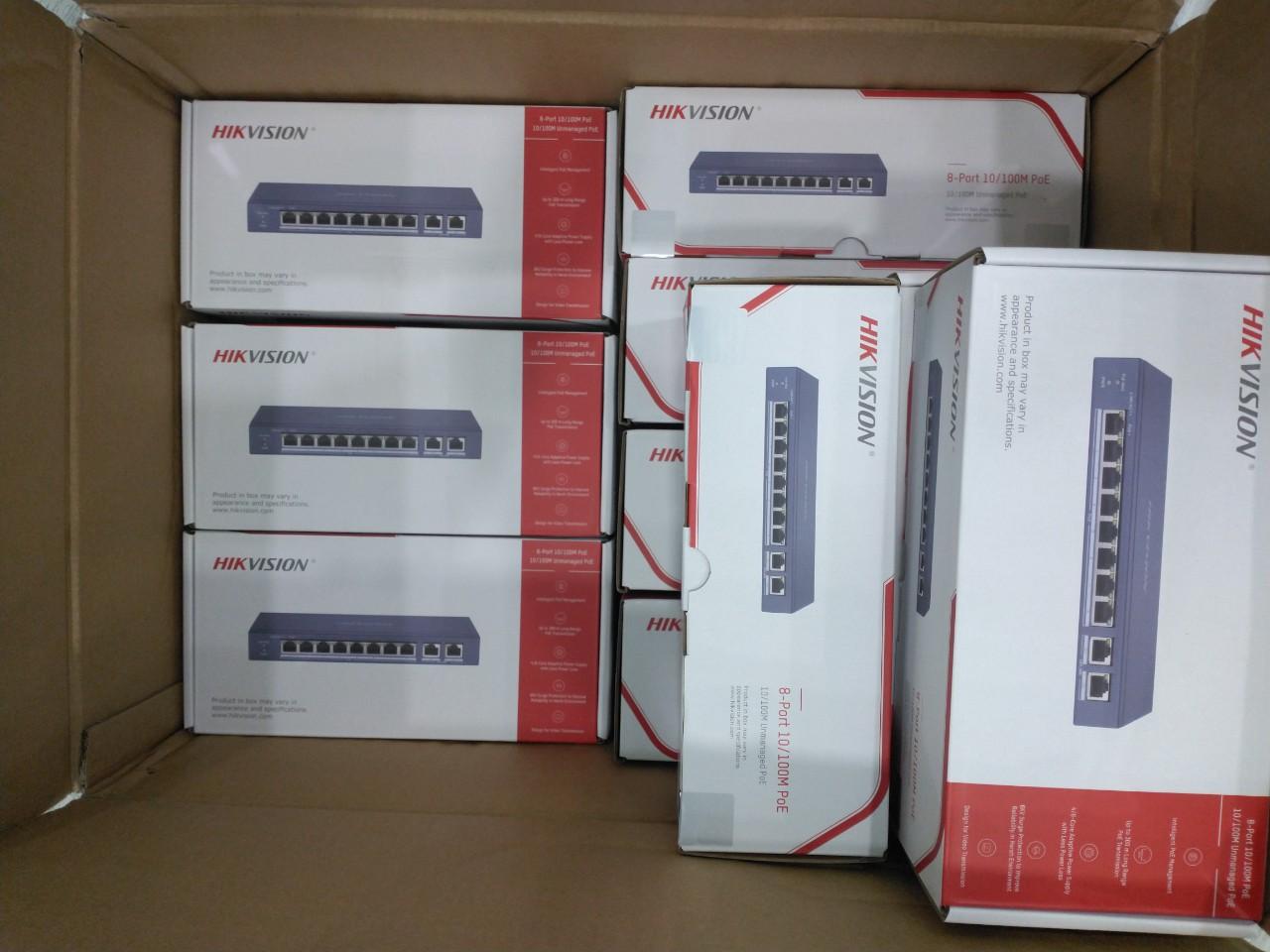 DS-3E0310P-E/M Switch mạng 8  cổng PoE , 2 cổng uplink 10/100/1000 Mbps - SP chính hãng HIKVISION BH 24 tháng