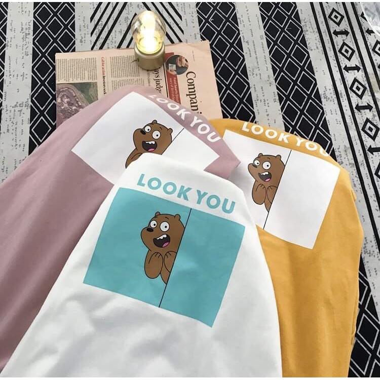 Áo thun tay lỡ form rộng LOOK YOU - Unisex nam nữ đều mặc được