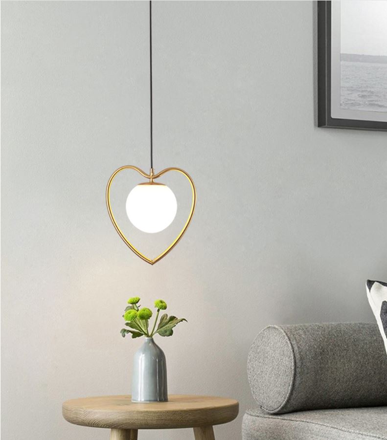 Đèn thả CALER hình trái tim phong cách hiện đại trang trí nội thất độc đáo  - kèm bóng LED chuyên dụng - (79)