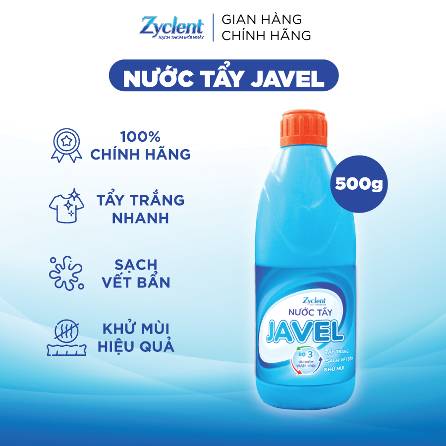 NƯỚC TẨY JAVEL ZYCLENT - 500G