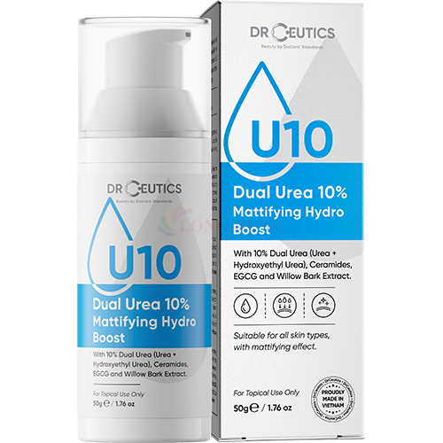 Gel DrCeutics U10 Dual Urea 10% Mattifying Hydro Boost giúp điều tiết dầu nhờn cho da căng bóng (50g) - Hàng chính hãng