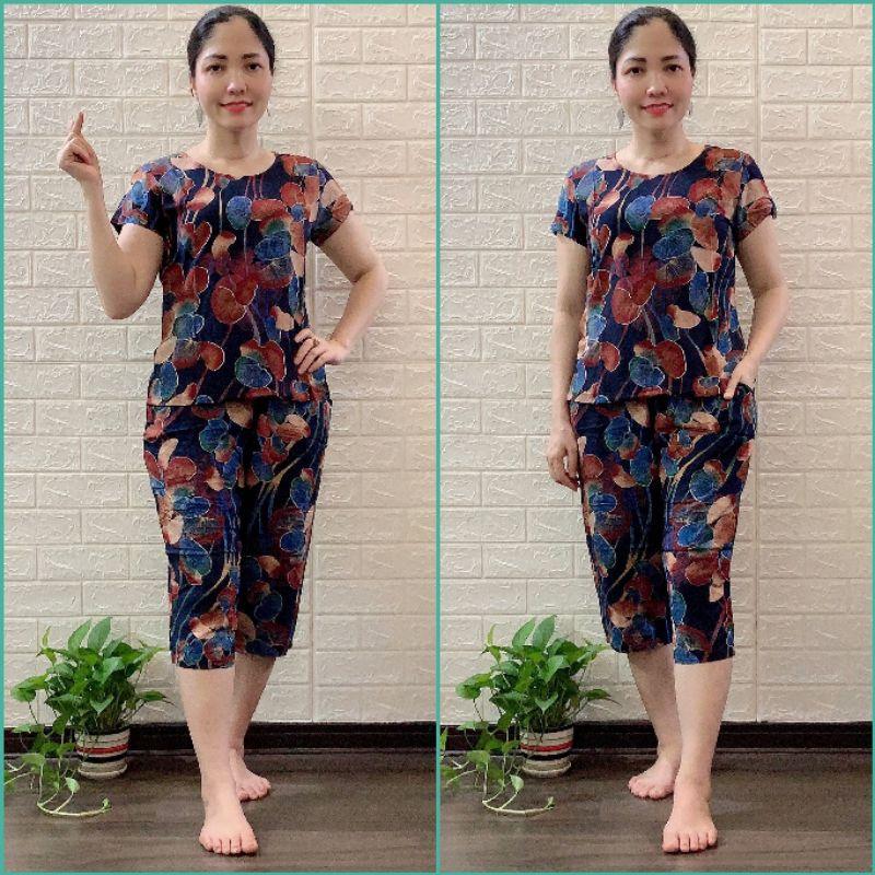 Bộ Lanh Nhung Cộc Tay Quần Ngố Trung Niên Gia Huy