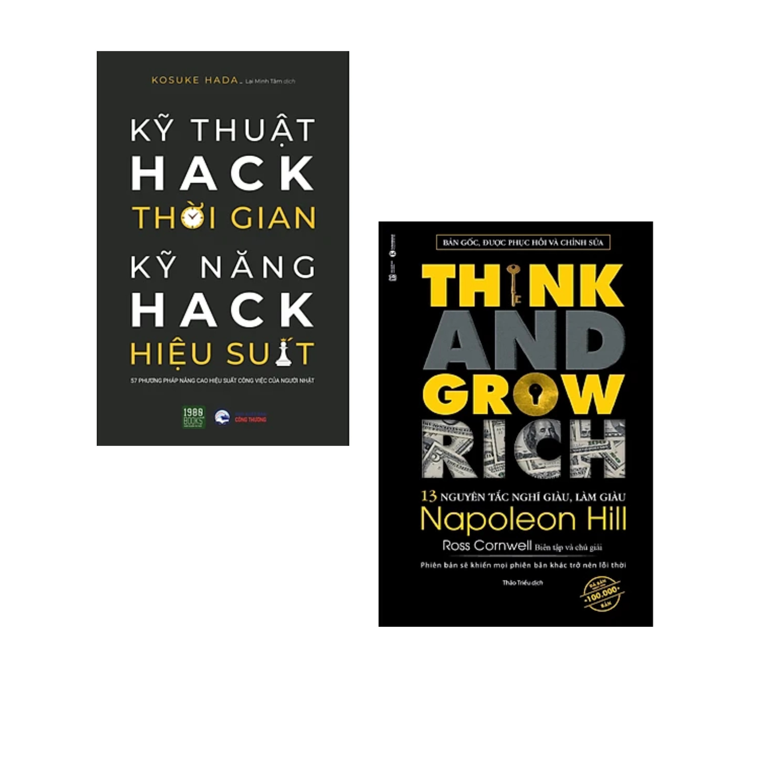 Combo 2 cuốn Sách Kĩ Năng Làm Việc : Kĩ Thuật Hack Thời Gian, Kĩ Năng Hack Hiệu Suất + 13 Nguyên Tắc Nghĩ Giàu Làm Giàu - Think And Grow Rich