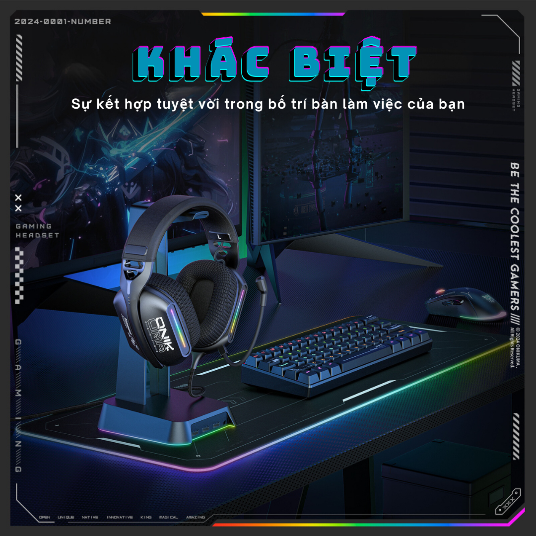 Tai Nghe ONIKUMA X12 - Tai Nghe Hoàn Hảo Cho Game Thủ - Black - Hàng Chính Hãng