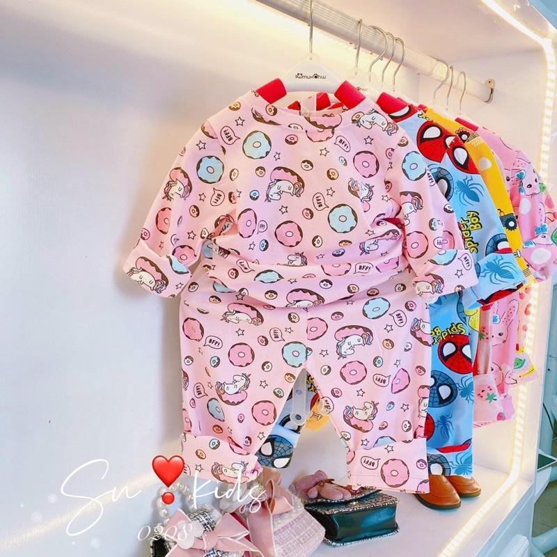 Bộ Cotton Dài Tay Cho Bé Gái 8-18kg Cực xinh