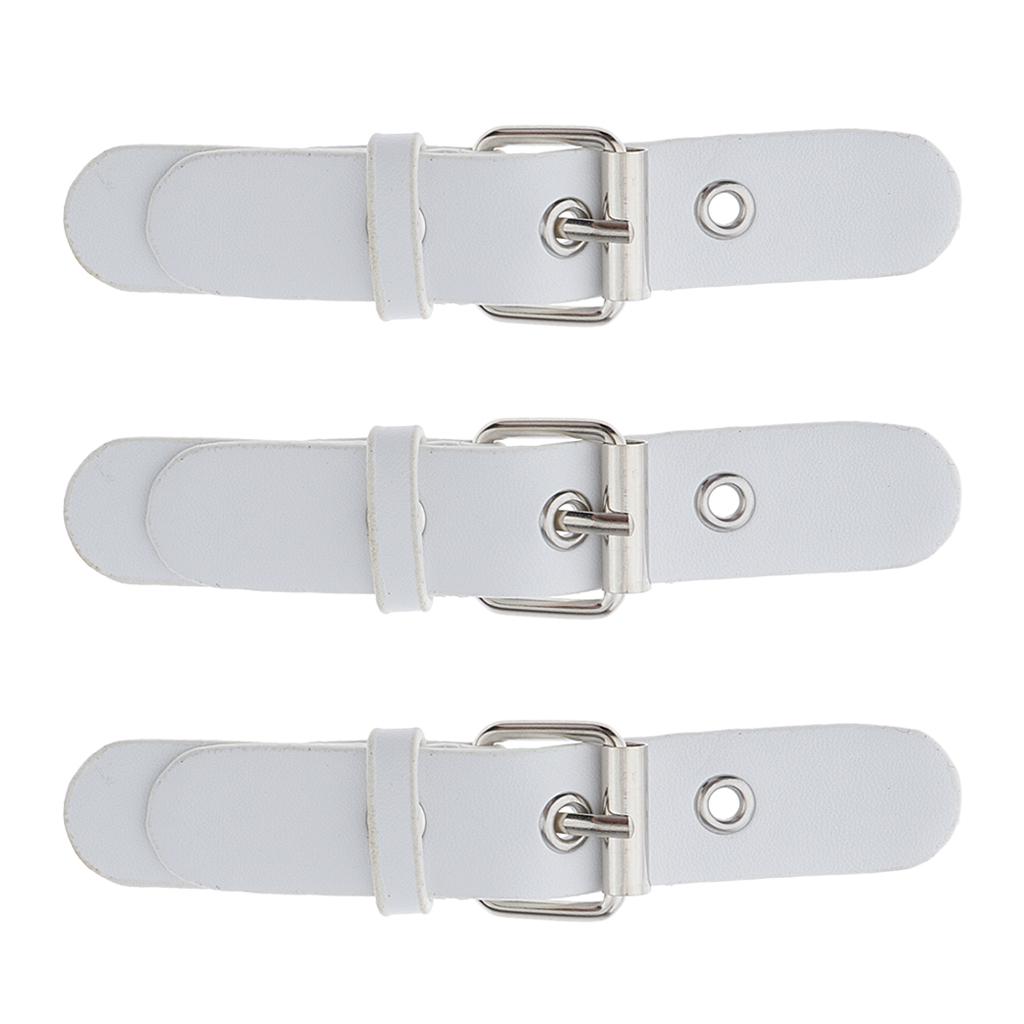 3 Bộ Da PU Tặng Móc Khóa Nút Kim Loại Móc Quần Áo Fasterners Trắng