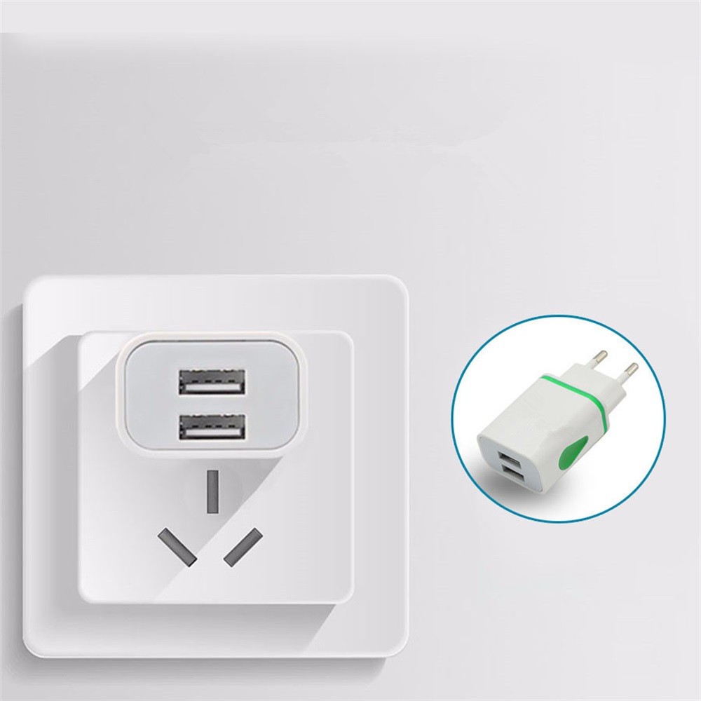 Củ sạc 2 cổng USB có đèn LED tiện dùng ban đêm