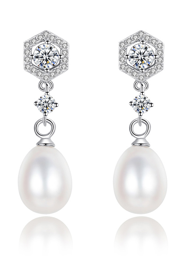 Bông Tai Ngọc Trai Cao Cấp B2334 Cỡ Hạt 8x9 Ly Bảo Ngọc Jewelry