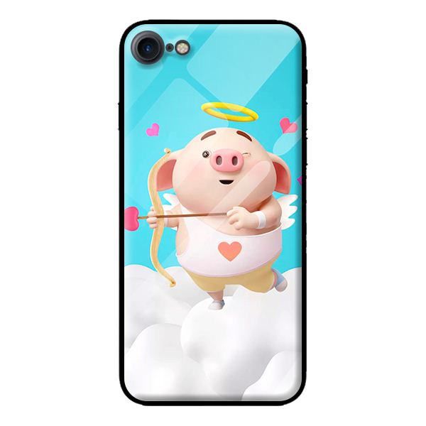 Ốp kính cho Iphone 8 mẫu LOVE HEO 2 - Hàng chính hãng