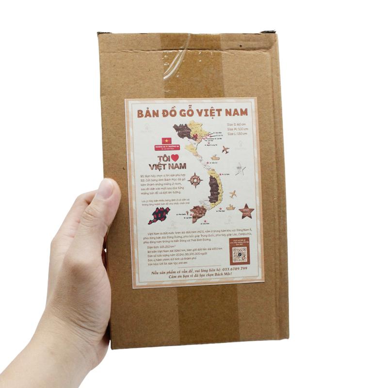 Bộ Tranh Xếp Hình Gỗ Bản Đồ Việt Nam - Size S - 60 x 40 cm - Bách Mộc