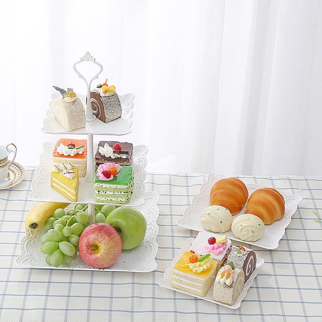 Khay Đựng Bánh Kẹo, Hoa Quả 3 Tầng Hình Vuông