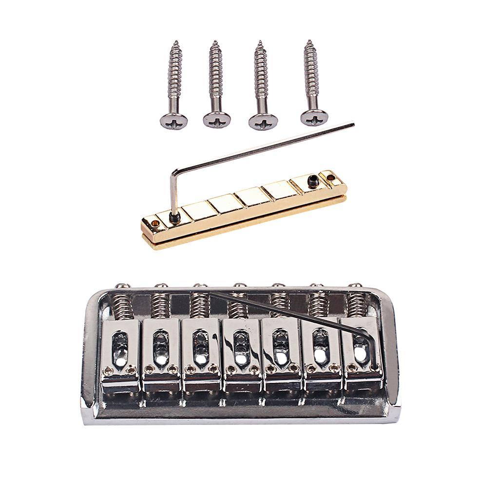 Exquisite Guitar Fixed Bridge With Brass Nut Set For 7 String Guitar Accessories DIY