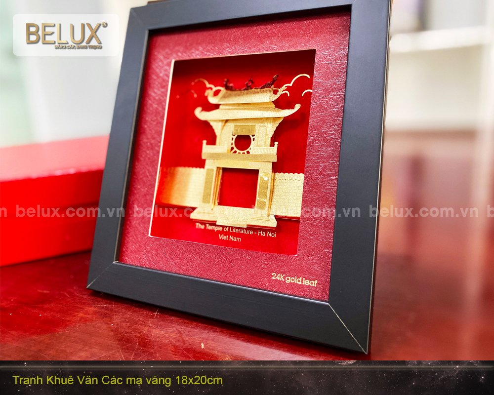Tranh Khuê Văn Các dát vàng 24k