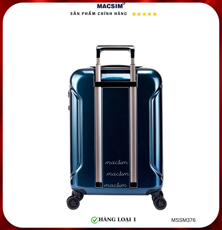 Vali cao cấp Macsim Smooire MSSM376 cỡ 20 inch / 24 inch màu shiny blue, Blue, Black - Hàng loại 1