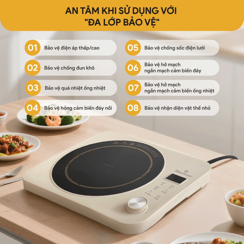 Bếp từ đơn BlueStone ICB-6618 2000W - Hàng chính hãng