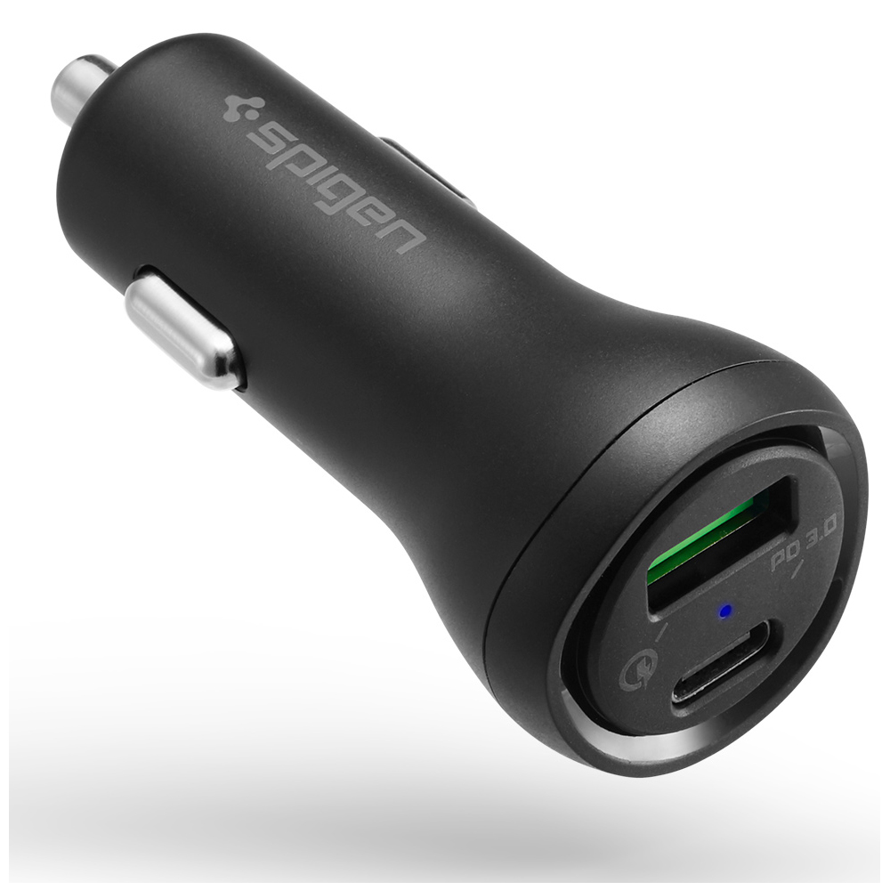 Tẩu Sạc Xe Hơi Spigen SteadiBoost Usb-C Pd3.0 Car Charger (1c1a) 27w - Hàng Chính Hãng