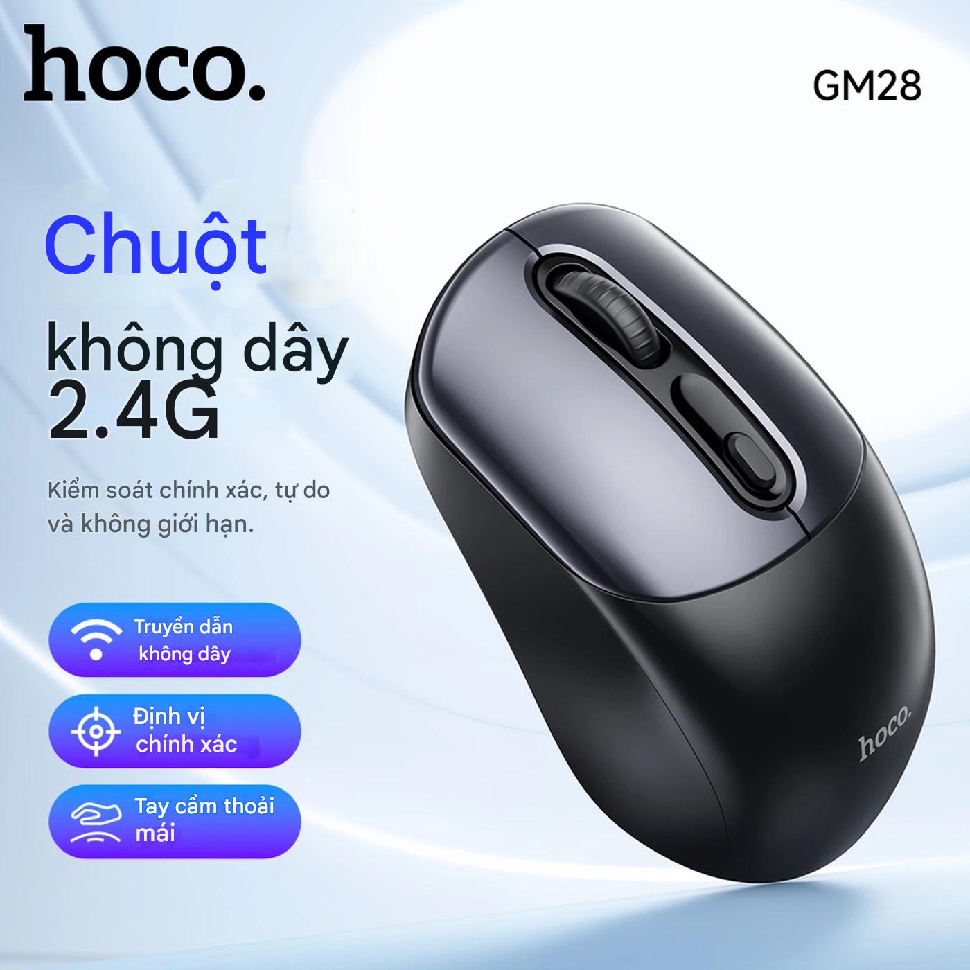 Chuột không dây Hoco GM28 kết nối USB 2.4G, dùng cho PC, Laptop, Tivi - Hàng chính hãng