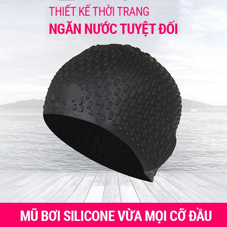 Mũ Bơi Người Lớn, Trẻ Em Silicone Siêu Co Giãn – Chọn Màu, Siêu Bền, Siêu Mềm, Chống Thấm Nước Loại Có Gai - Hàng Chính Hãng dododios