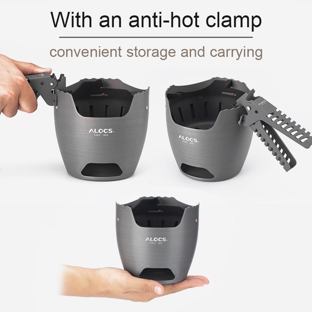 ALOCS Aluminum Alloy Camping Alcohol Stoves Charcoal Wood Burners Portable Picnic BBQ Furnace Windproof Warm Heaters Outdoor Cooking Equipment
