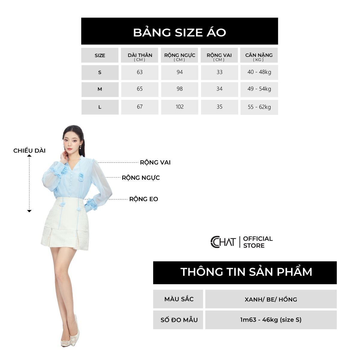 Áo Kiểu Nữ  Dáng Suông Kèm Hoa Laze Chất Voan Cao Cấp Thanh Lịch 13ADV2008ST