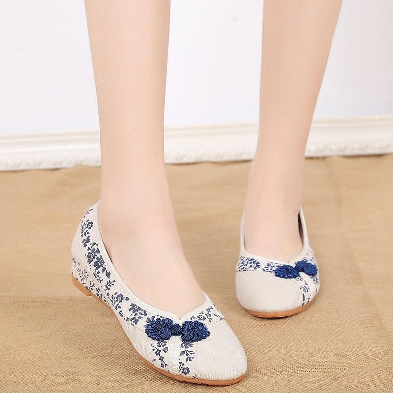 (Hình thật) Giày búp bê hoa văn cổ điển nữ tính còn size 37+38+40