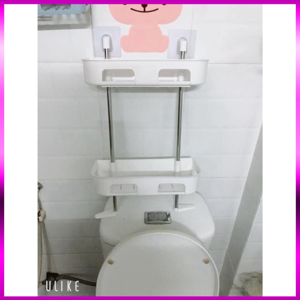 Giá kệ để đồ sau bồn cầu vệ sinh 2 tầng