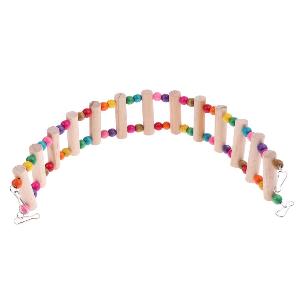 2x Nature Parrot Swing Stairs Wooden Swing Climbing Parrots Ladder Bird Toy
