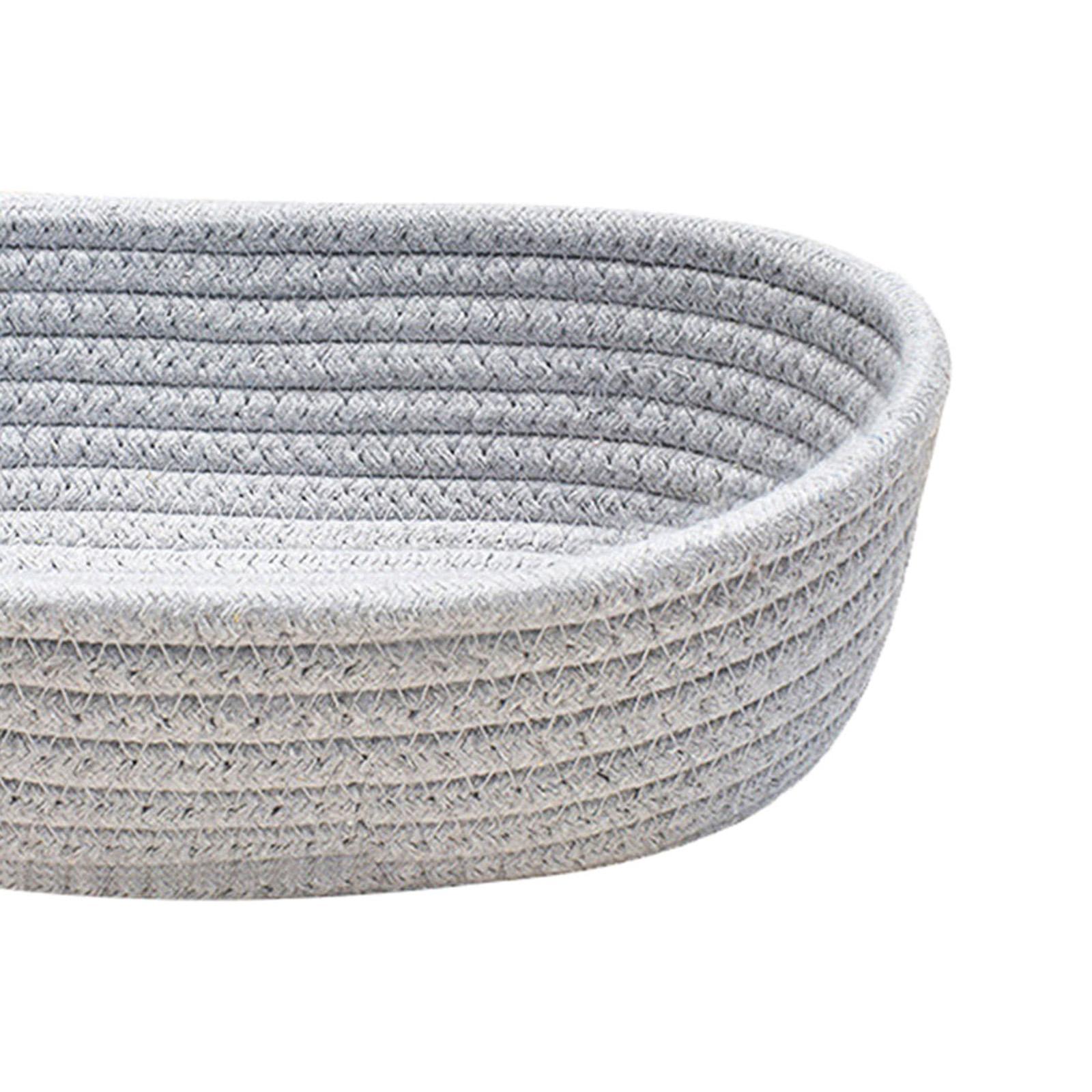 Small Hand Woven Storage Basket Dog Toy Organizer Gray