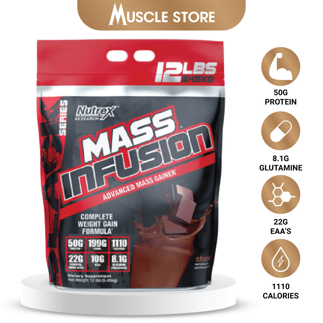 [Chính hãng] Nutrex Mass Infusion (5.4KG) Sữa Tăng Cân Tăng Cơ Nạc, Bổ Sung 50G Protein, 22G EAA, 10G BCAA, 19 Lần Dùng