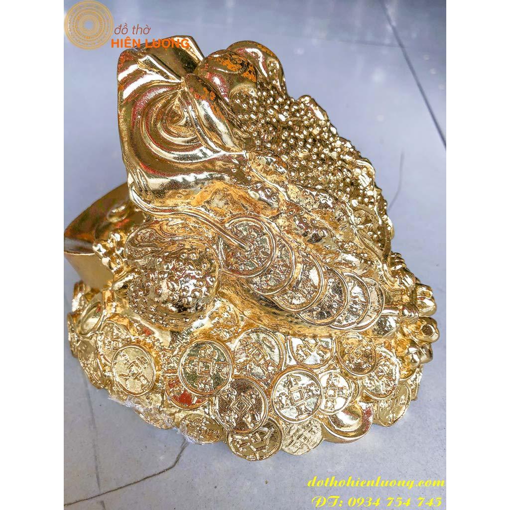 Tượng Thiềm Thừ Mạ Vàng To - cao 14cm