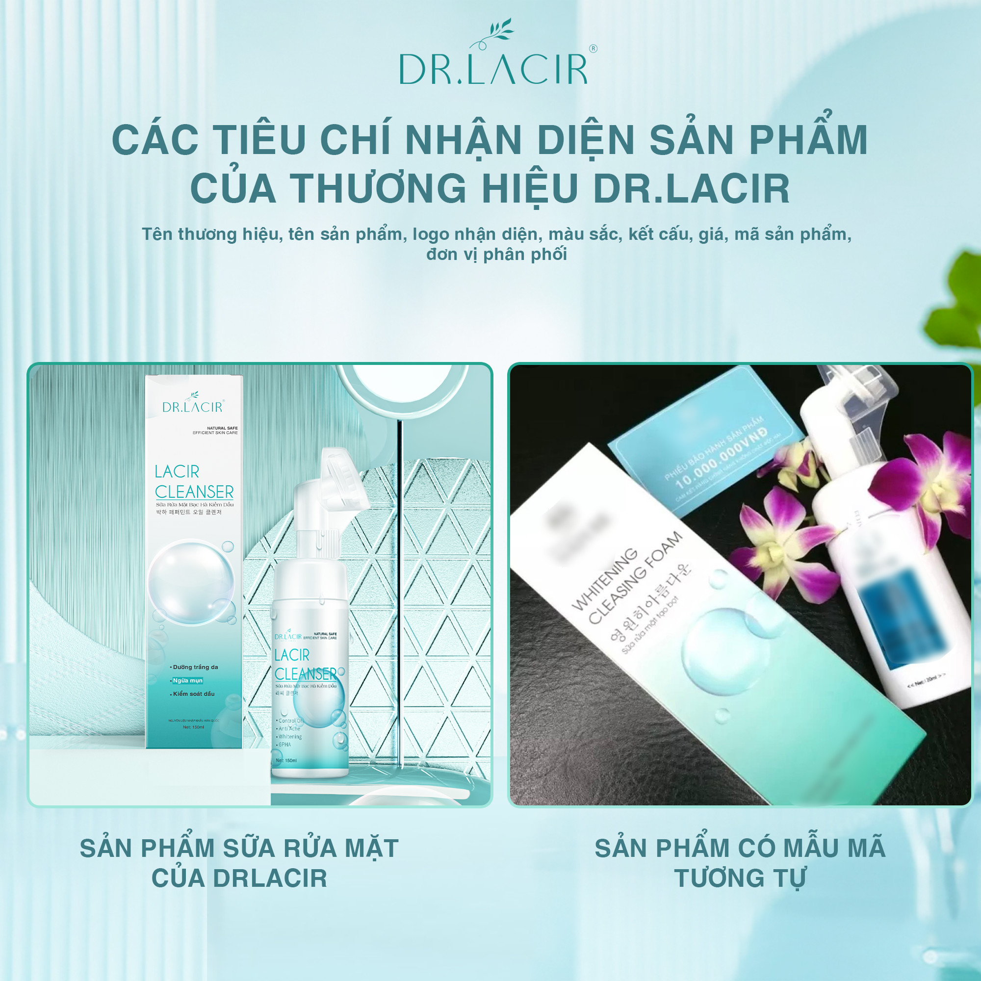 Sữa Rửa Mặt Dr.Lacir Cleanser - Sữa Rửa Mặt Dịu Nhẹ làm sạch sâu, êm dịu cho da (Chính Hãng DrLacir)