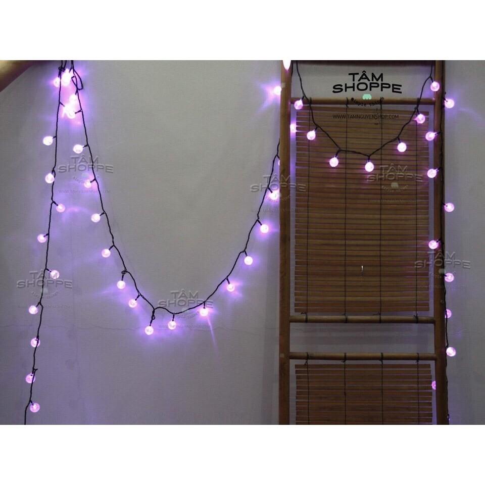 Dây led Bi Trong Suốt Màu Tím 10m