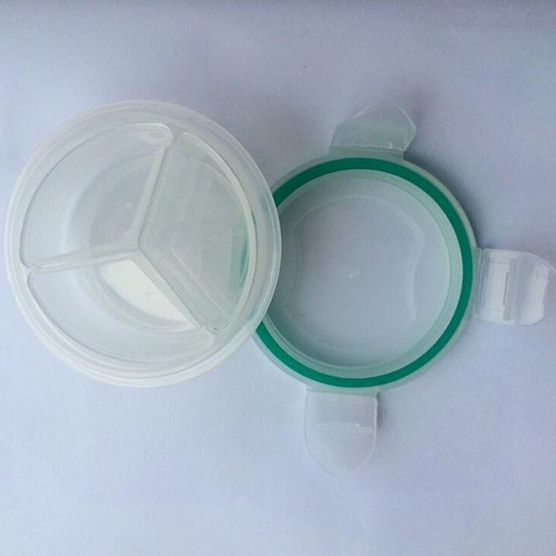 1 Hộp Nhựa Tròn Trong Suốt 3 Ngăn Đựng Trang Sức Tiện Lợi