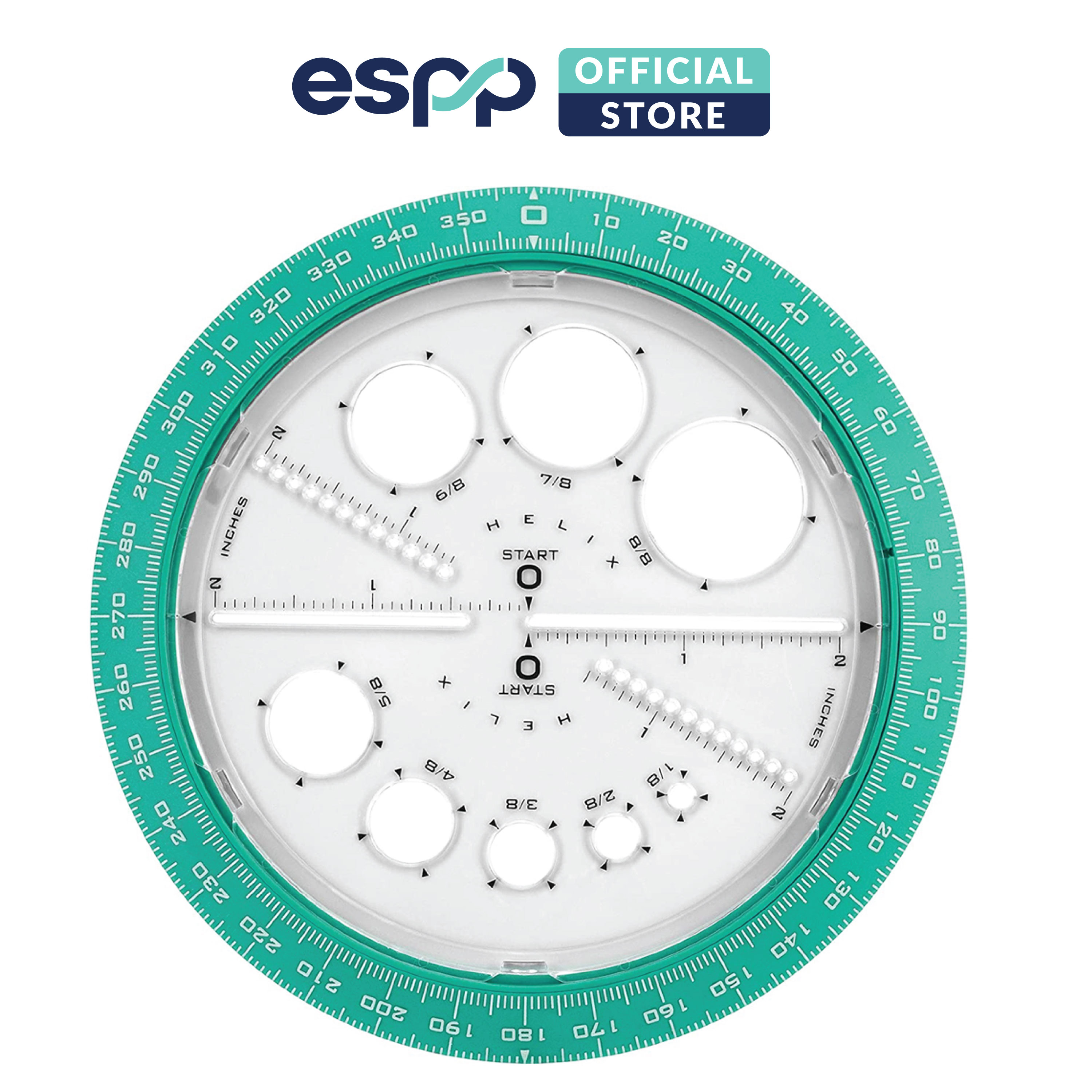 Thước xoay vẽ hình tròn và góc đo độ (giao màu ngẫu nhiên) - HELIX