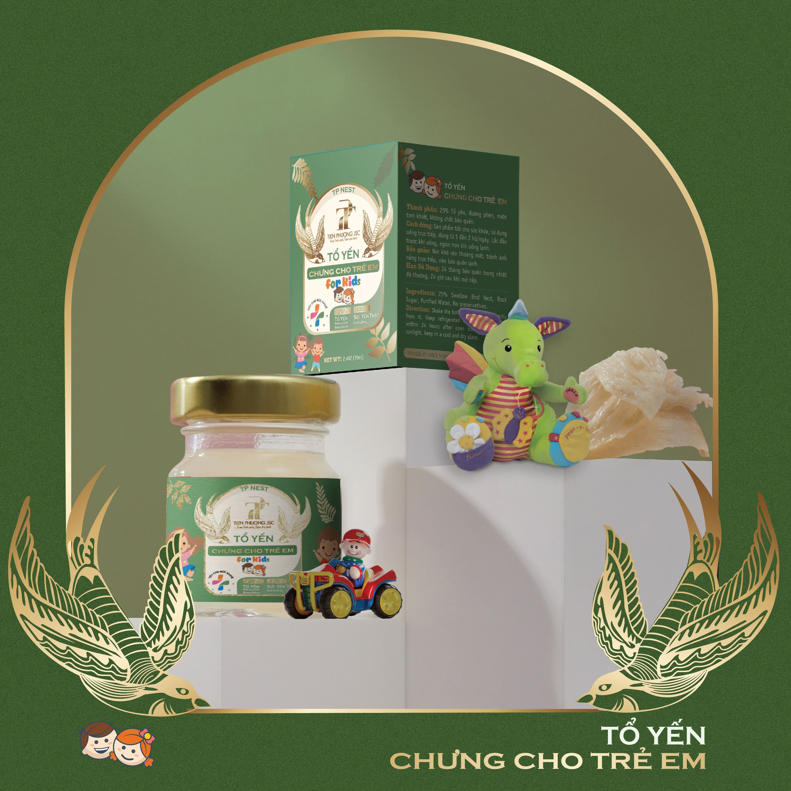 Tổ yến chưng cho trẻ em - Tiến Phương JSC (70 ml/hũ)