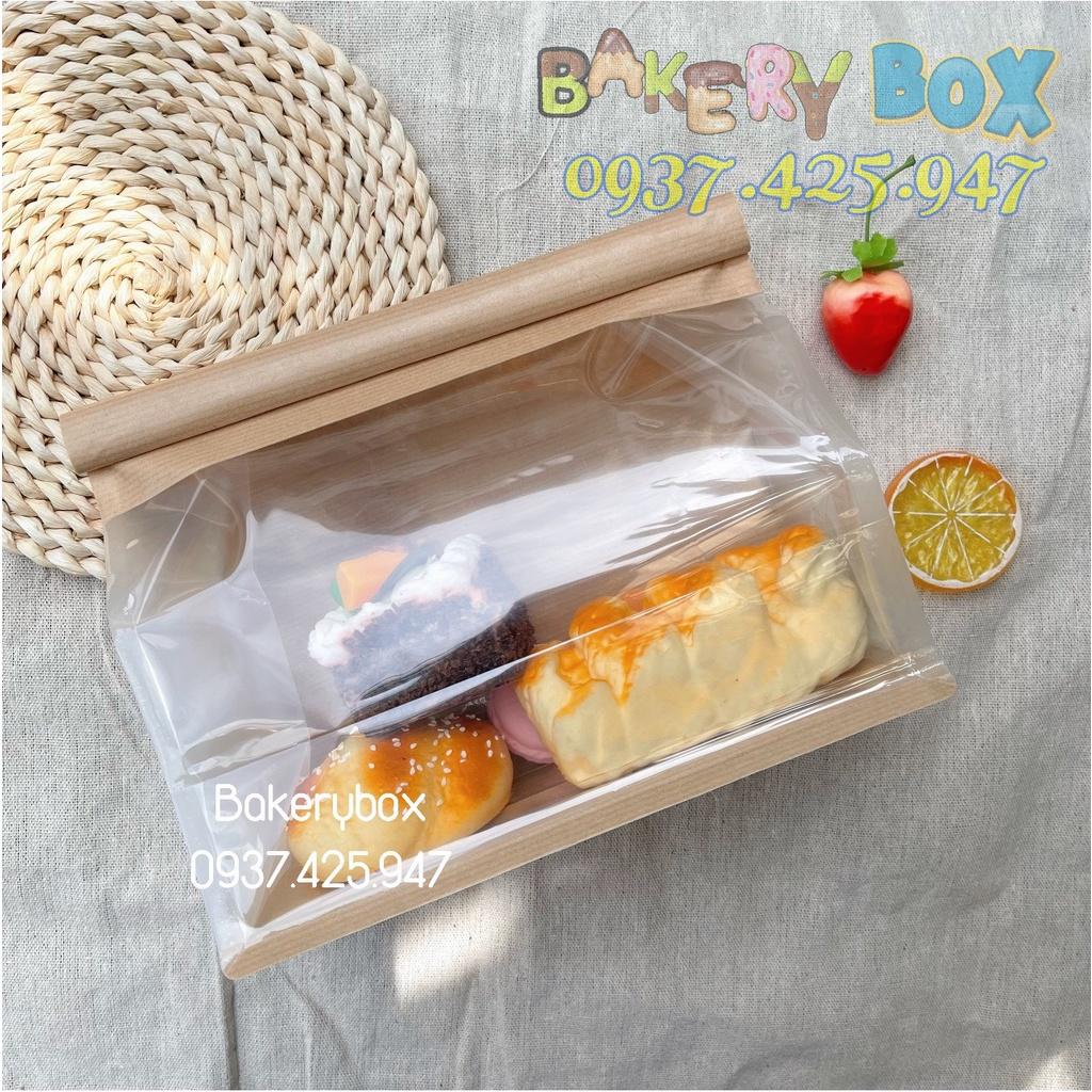 50 Túi Giấy Gấp Mí Đựng Bánh Mì Hoa Cúc - Sandwich - Quy Bơ - Cookie