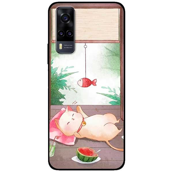 Ốp lưng dành cho Vivo Y51 / Y31 mẫu Mèo Và Điện Thoại