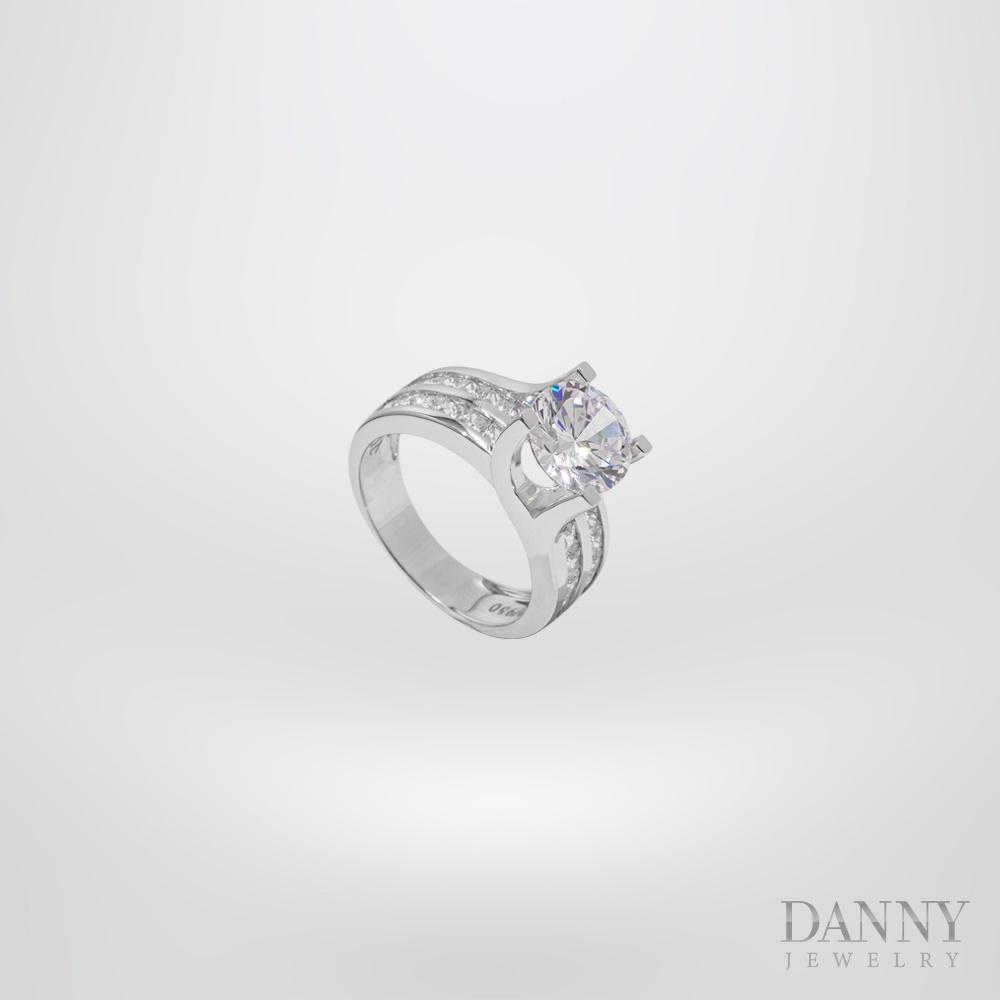 Nhẫn Nữ Bạc 925 Danny Jewelry Xi Bạch Kim Đính Đá CZ KI4GZ004