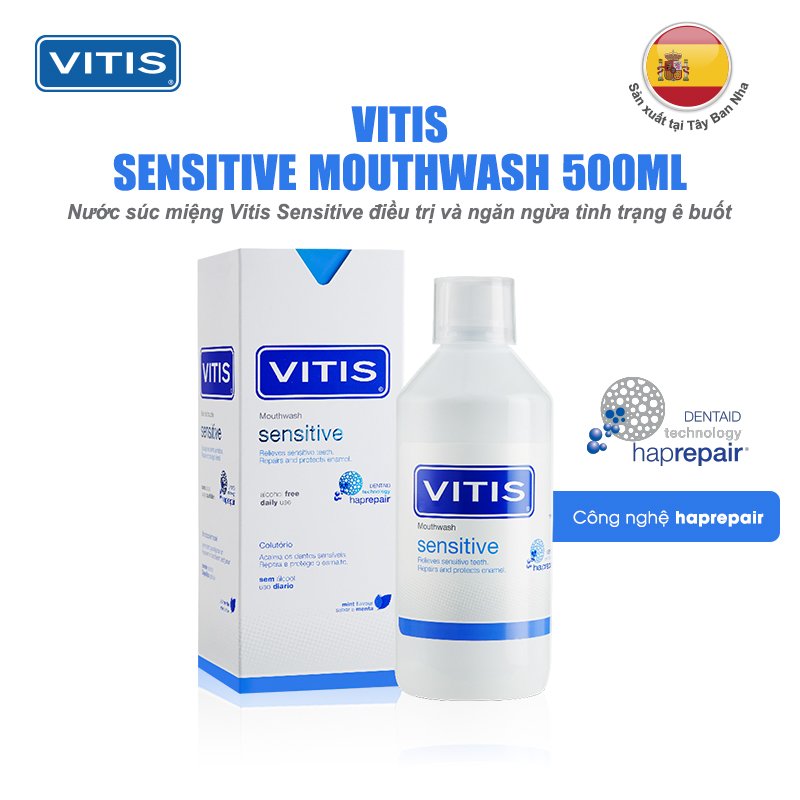 Nước súc miệng làm sạch và thơm miệng Vitis Sensitive 500ml