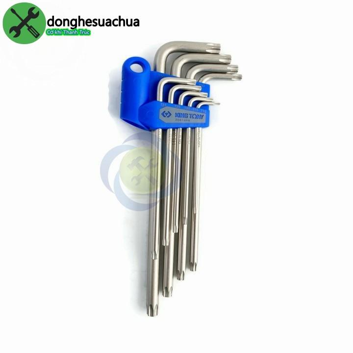 Bộ lục giác sao có lỗ loại dài Kingtony 20419PR 9 cây T10-T50