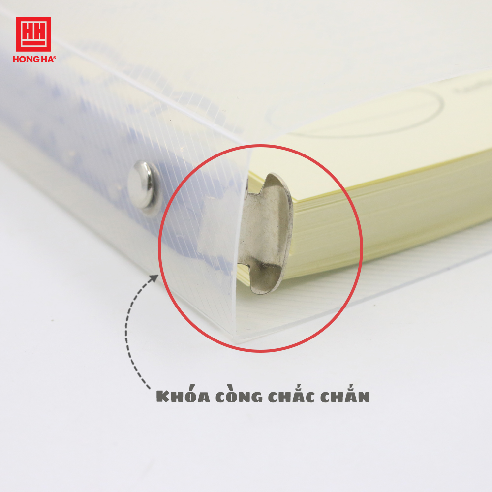 Sổ còng bìa nhựa trong 200 trang Subject Hồng Hà định lượng 100gsm kích thước A5/B5