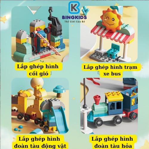 Đồ chơi xếp hình xây dựng khối lớn 173 chi tiết robot nhiều loại, lắp ráp.