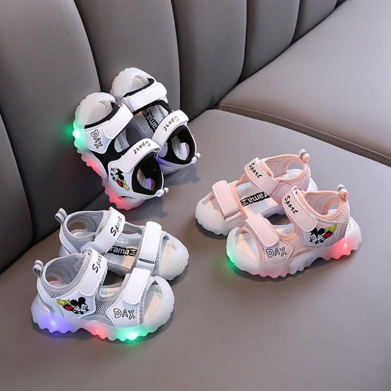 Sandal hình chuột mickey có đèn siêu đẹp cho bé mã SL1118