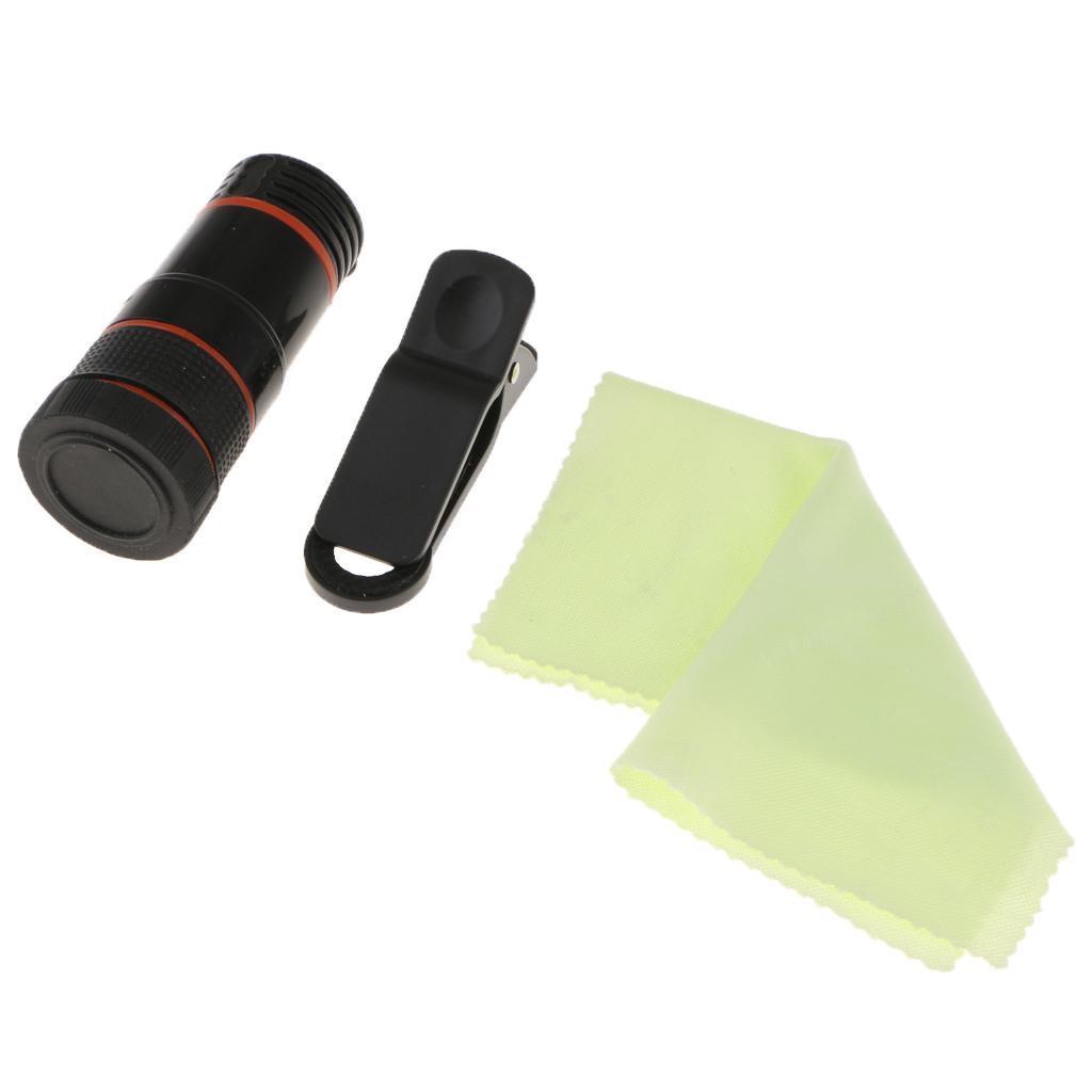 8X18 Clip-on Cell Phone Camera Lens Telephoto Monocular for iPhone 8 7 6