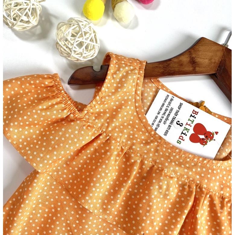 Đầm bé gái,váy trẻ em đuôi cá họa tiết chấm bi kate cotton size 0 đến 5 tuổi.