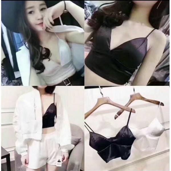 Áo BRA CÓ ĐỆM DÁNG crotop CHẤT LỤA nữ tính, quyến rũ