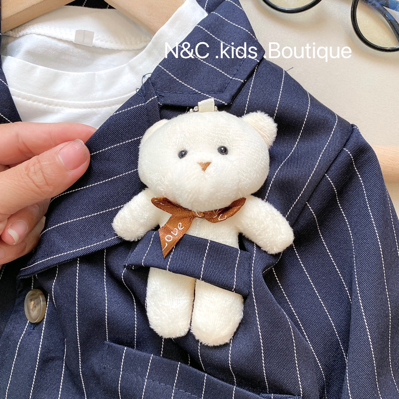 Bộ vest bé trai 3 món lịch lãm cho bé từ 1 - 3 tuổi